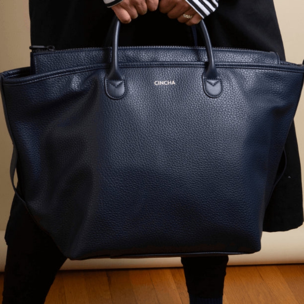 New Cincha Travel Vegan Leather Navy Bag